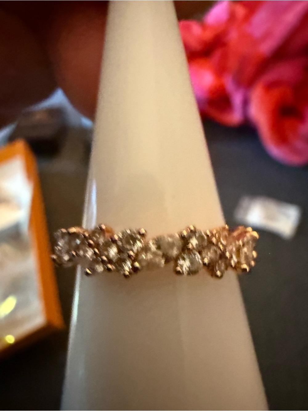 Rose Gold Sparkling CZ Band Ring - Rose Gold